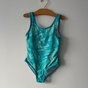 Fila Teal Leaf Print Swimsuit